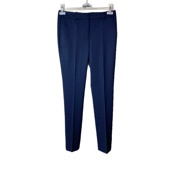 THE KOOPLES Stretch Trousers Pants Navy Blue Wool Straight Leg 34 US Small 2 NWT - Picture 1 of 6